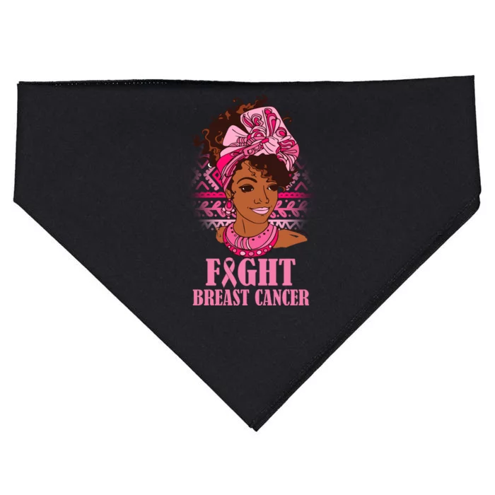 Fight Breast Cancer Awareness African American USA-Made Doggie Bandana