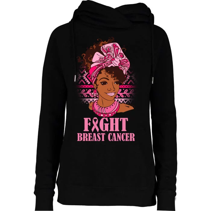 Fight Breast Cancer Awareness African American Womens Funnel Neck Pullover Hood