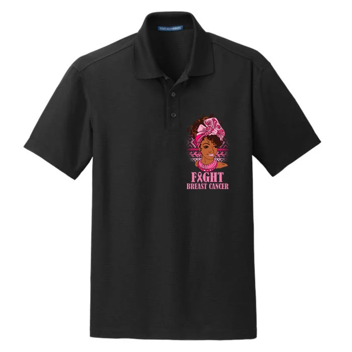 Fight Breast Cancer Awareness African American Dry Zone Grid Performance Polo