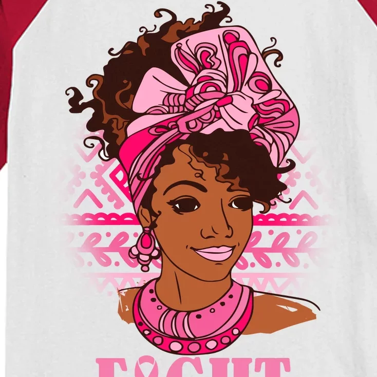 Fight Breast Cancer Awareness African American Kids Colorblock Raglan Jersey