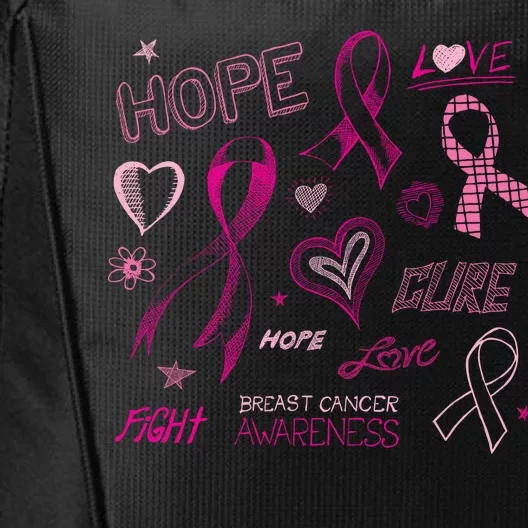 Fight Breast Cancer Awareness Ribbon City Backpack