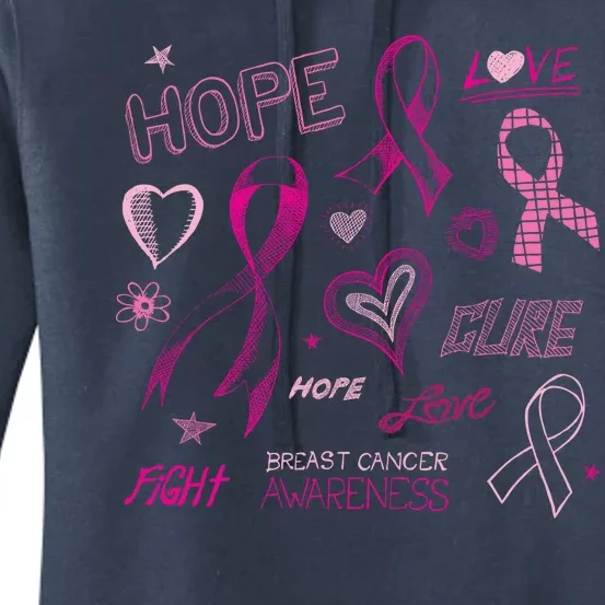 Fight Breast Cancer Awareness Ribbon Women's Pullover Hoodie