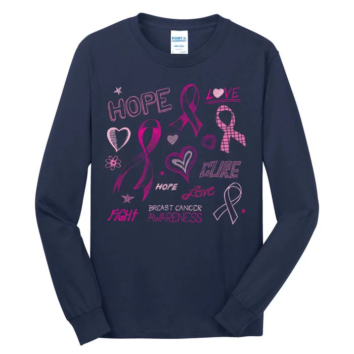 Fight Breast Cancer Awareness Ribbon Tall Long Sleeve T-Shirt