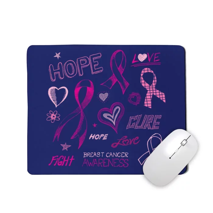 Fight Breast Cancer Awareness Ribbon Mousepad