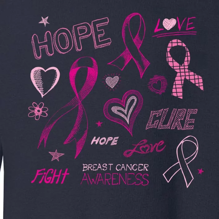 Fight Breast Cancer Awareness Ribbon Toddler Sweatshirt