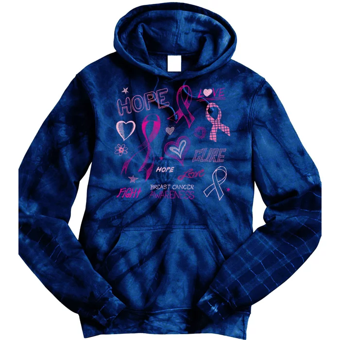 Fight Breast Cancer Awareness Ribbon Tie Dye Hoodie