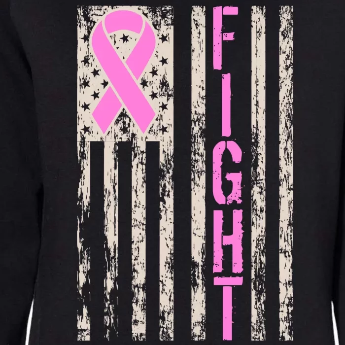 Fight Breast Cancer Awareness USA Flag Ribbon Womens California Wash Sweatshirt