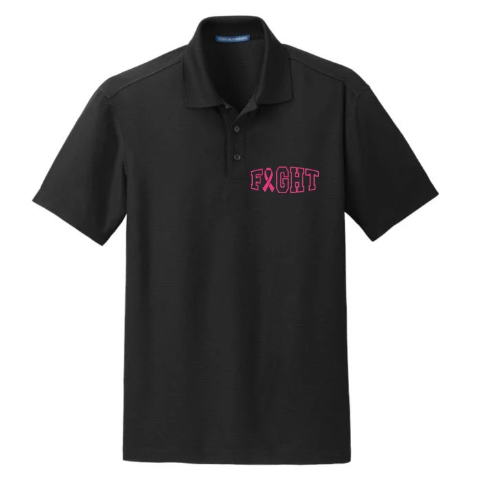 Fight Breast Cancer Logo Dry Zone Grid Performance Polo