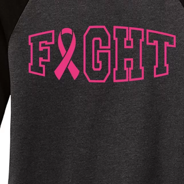 Fight Breast Cancer Logo Women's Tri-Blend 3/4-Sleeve Raglan Shirt