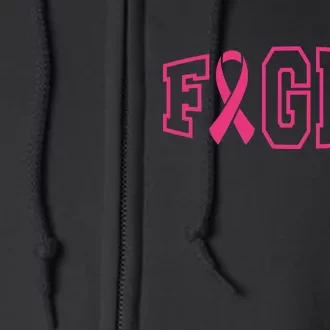 Fight Breast Cancer Logo Full Zip Hoodie