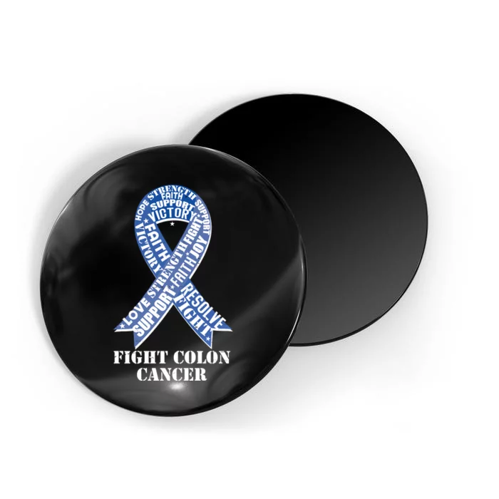 Fight Colon Cancer Resolve Support Faith Blue Ribbon Magnet