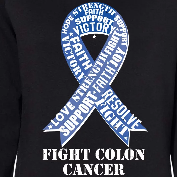 Fight Colon Cancer Resolve Support Faith Blue Ribbon Womens California Wash Sweatshirt