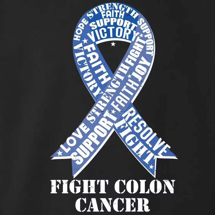 Fight Colon Cancer Resolve Support Faith Blue Ribbon Toddler Hoodie