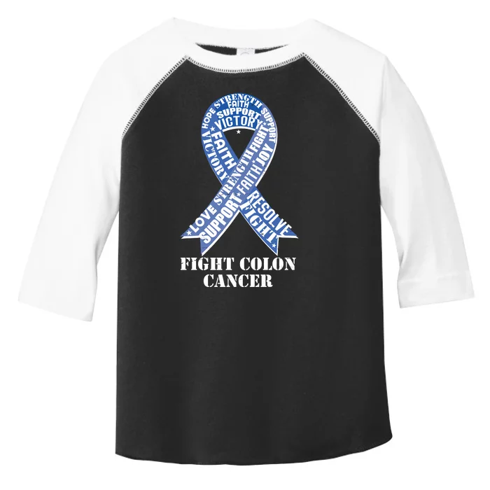 Fight Colon Cancer Resolve Support Faith Blue Ribbon Toddler Fine Jersey T-Shirt