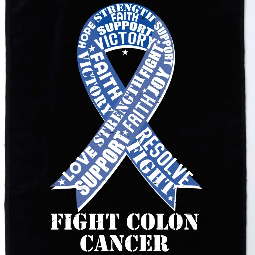 Fight Colon Cancer Resolve Support Faith Blue Ribbon Platinum Collection Golf Towel