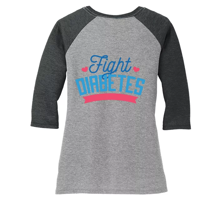 Fight Diabetes Women's Tri-Blend 3/4-Sleeve Raglan Shirt