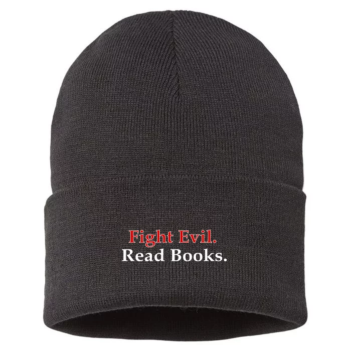 Fight Evil Read Books Sustainable Knit Beanie