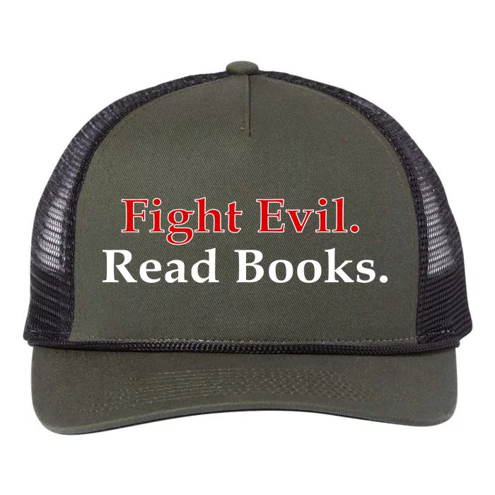 Fight Evil Read Books Retro Rope Trucker Hat Cap