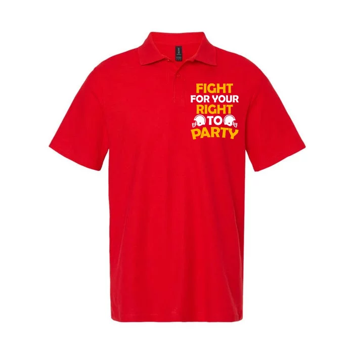 Fight For Your Right To Party KC Football Softstyle Adult Sport Polo