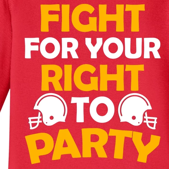 Fight For Your Right To Party KC Football Baby Long Sleeve Bodysuit