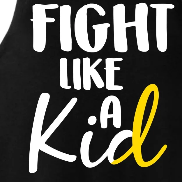 Fight Like A Kid Childhood Cancer Gold Ribbon Ladies Tri-Blend Wicking Tank