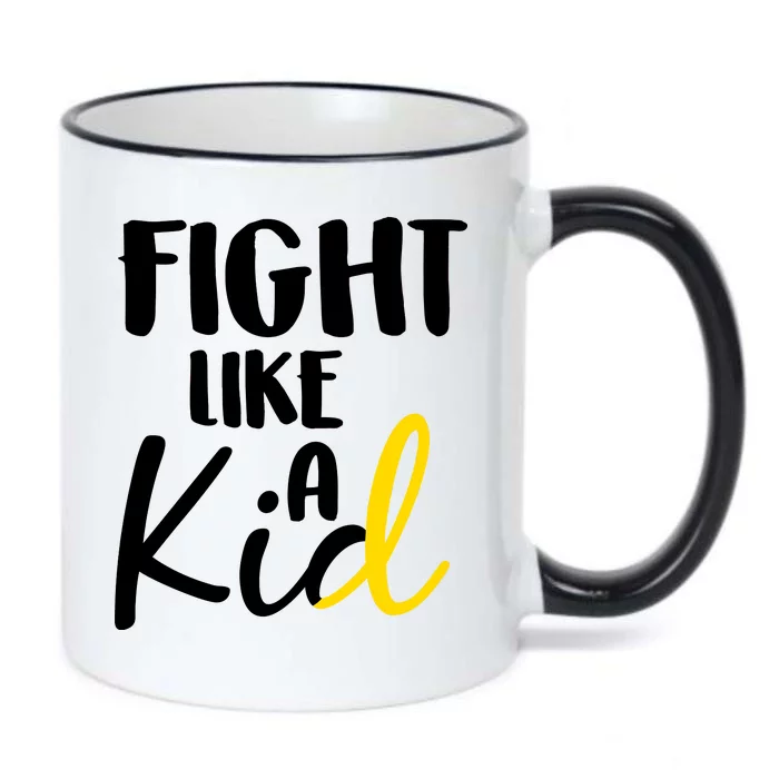 Fight Like A Kid Childhood Cancer Gold Ribbon Black Color Changing Mug