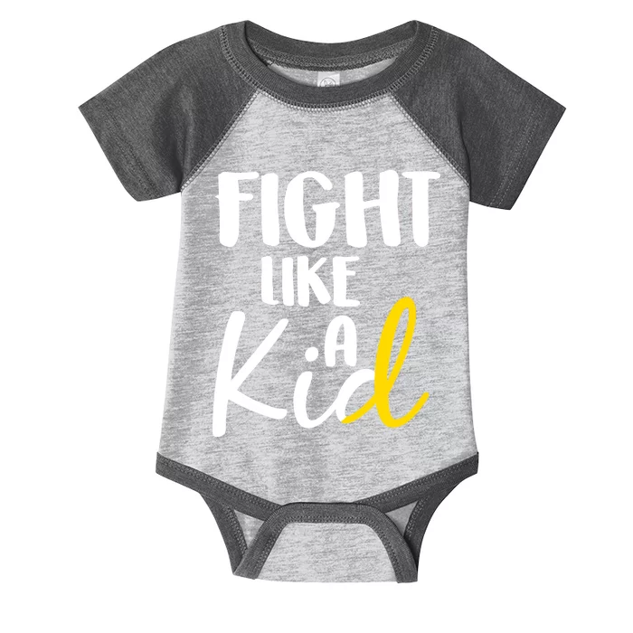 Fight Like A Kid Childhood Cancer Gold Ribbon Infant Baby Jersey Bodysuit