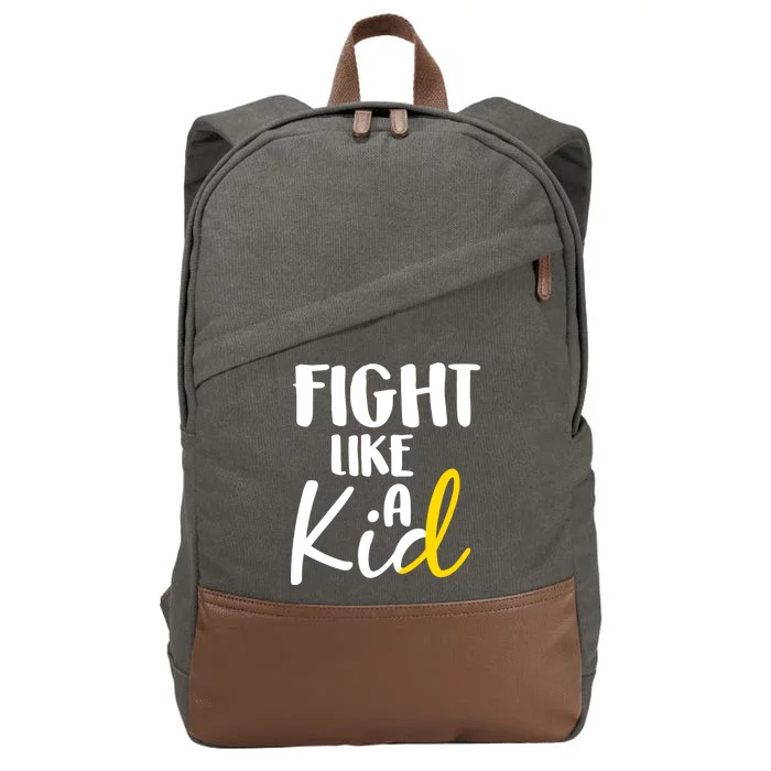 Fight Like A Kid Childhood Cancer Gold Ribbon Cotton Canvas Backpack