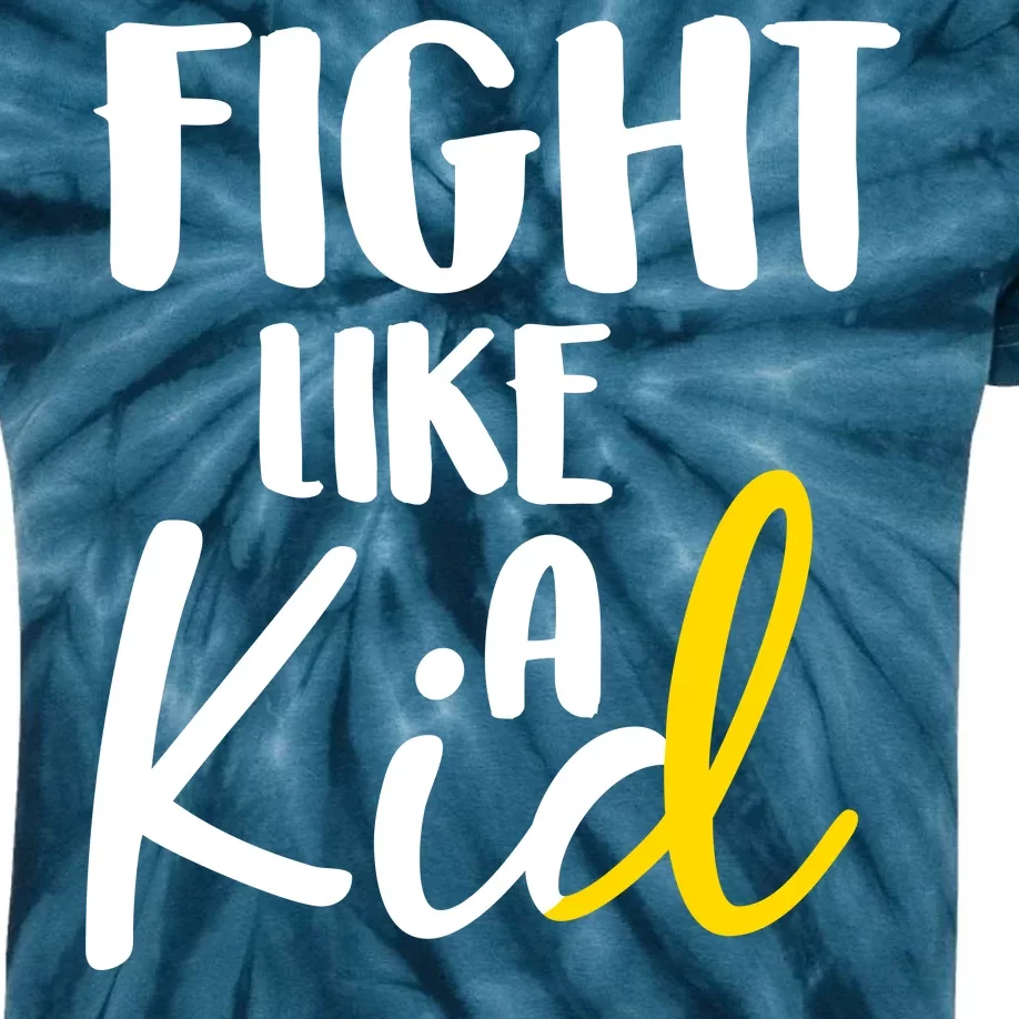 Fight Like A Kid Childhood Cancer Gold Ribbon Kids Tie-Dye T-Shirt