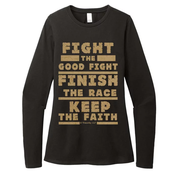 Fight The Good Fight Christian Faith Womens CVC Long Sleeve Shirt