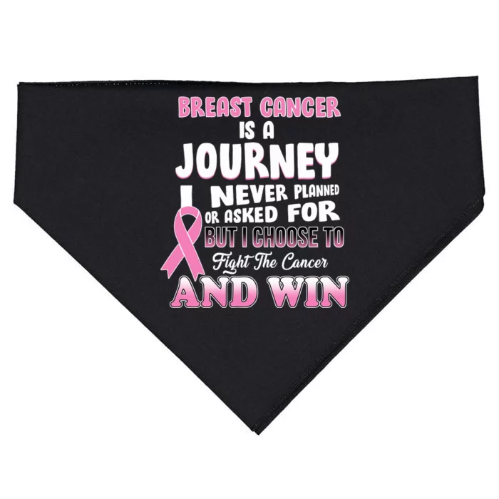 Fight The Journey And Win Breast Cancer USA-Made Doggie Bandana