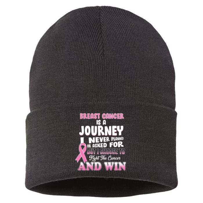 Fight The Journey And Win Breast Cancer Sustainable Knit Beanie