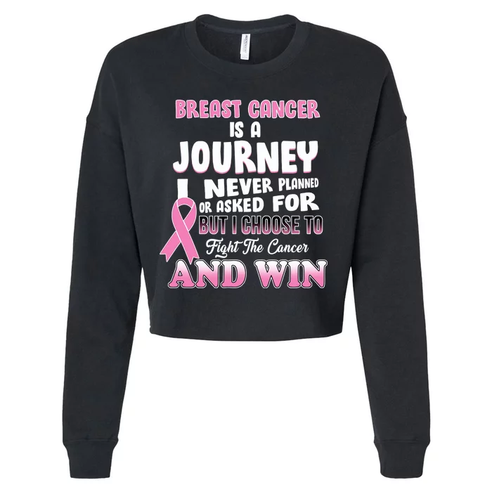 Fight The Journey And Win Breast Cancer Cropped Pullover Crew