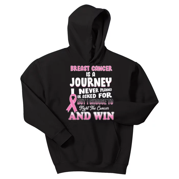 Fight The Journey And Win Breast Cancer Kids Hoodie