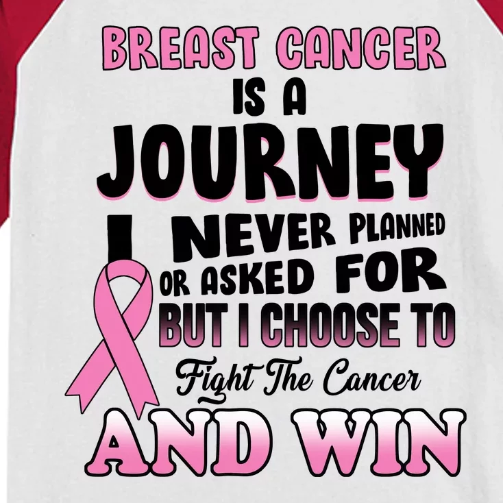 Fight The Journey And Win Breast Cancer Kids Colorblock Raglan Jersey