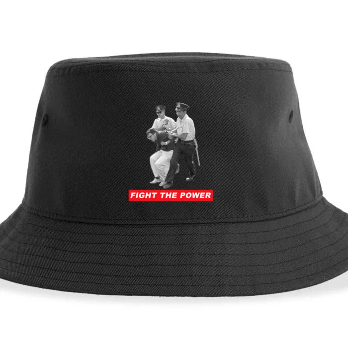 Fight The Power Bernie Arrested Sustainable Bucket Hat