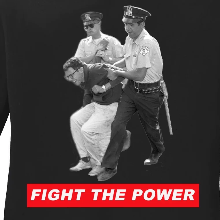 Fight The Power Bernie Arrested Ladies Long Sleeve Shirt