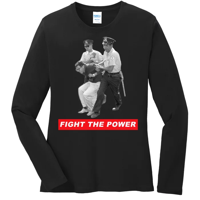 Fight The Power Bernie Arrested Ladies Long Sleeve Shirt