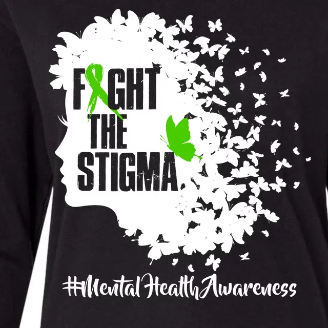 Fight The Stigma Butterflies Mental Health Womens Cotton Relaxed Long Sleeve T-Shirt