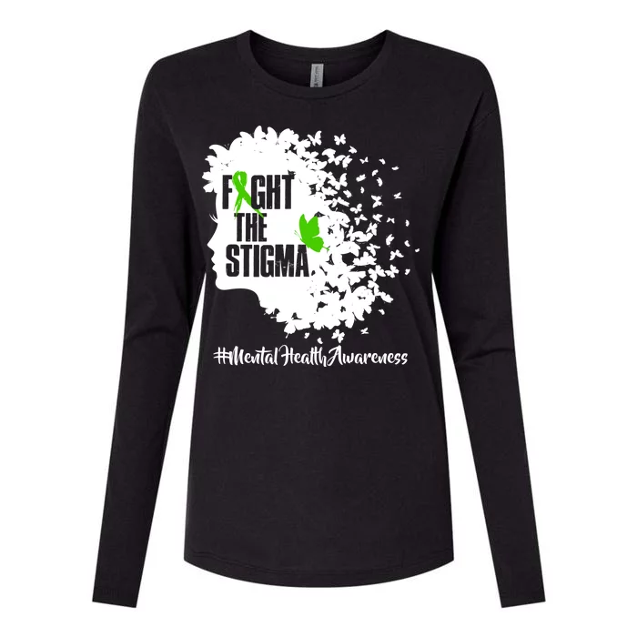 Fight The Stigma Butterflies Mental Health Womens Cotton Relaxed Long Sleeve T-Shirt