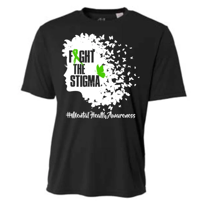 Fight The Stigma Butterflies Mental Health Cooling Performance Crew T-Shirt