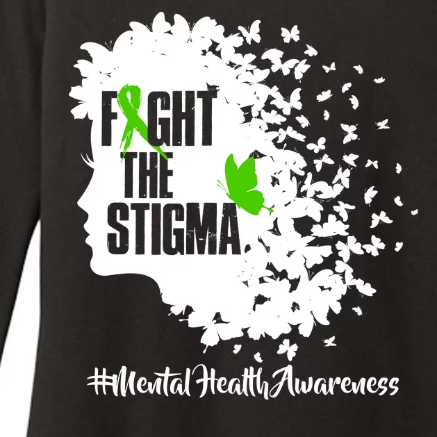 Fight The Stigma Butterflies Mental Health Womens CVC Long Sleeve Shirt