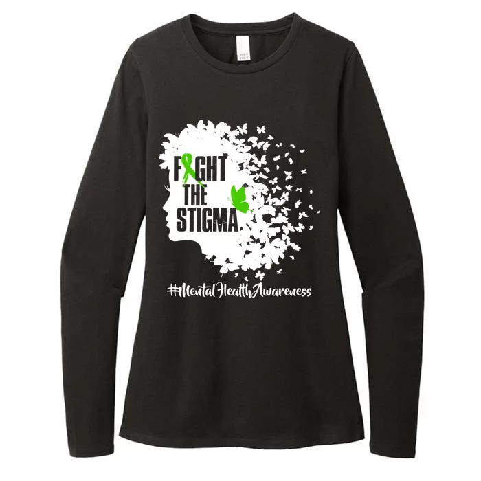 Fight The Stigma Butterflies Mental Health Womens CVC Long Sleeve Shirt