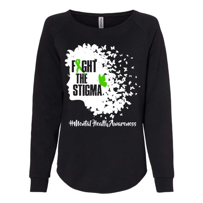 Fight The Stigma Butterflies Mental Health Womens California Wash Sweatshirt