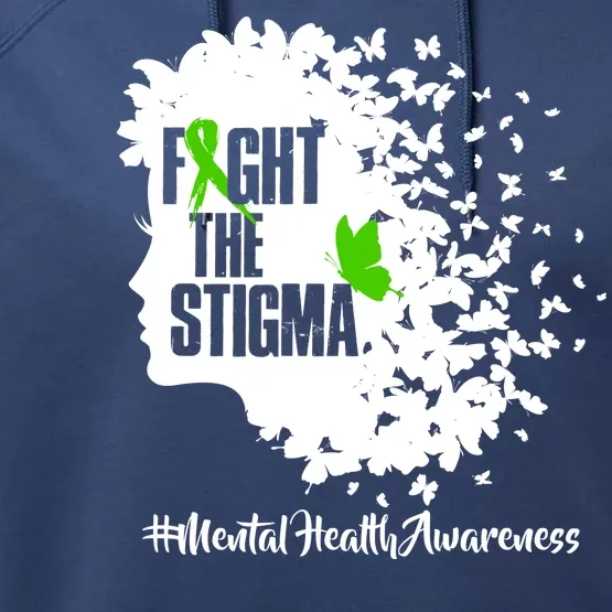 Fight The Stigma Butterflies Mental Health Performance Fleece Hoodie