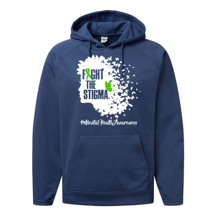 Fight The Stigma Butterflies Mental Health Performance Fleece Hoodie