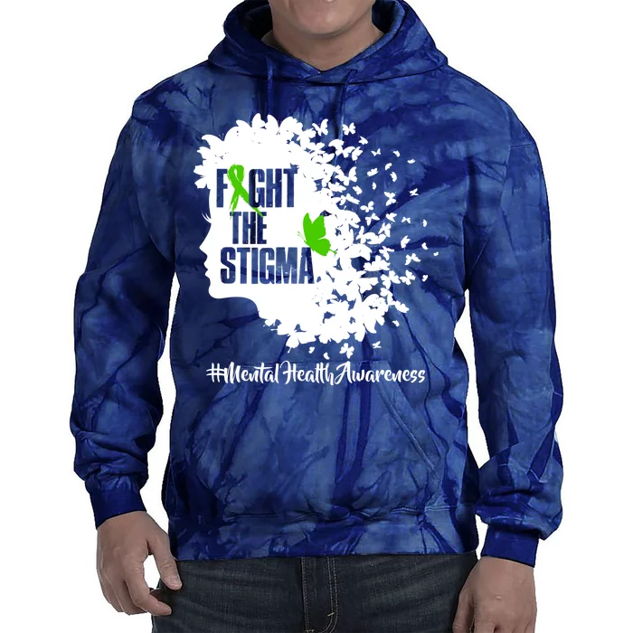 Fight The Stigma Butterflies Mental Health Tie Dye Hoodie