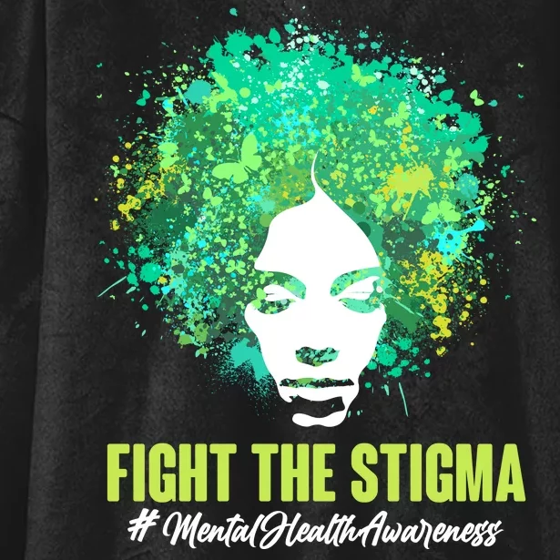 Fight The Stigma Mental Health Awareness Butterflies Hooded Wearable Blanket