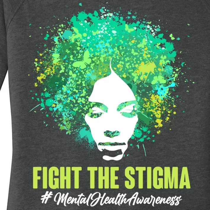 Fight The Stigma Mental Health Awareness Butterflies Women's Perfect Tri Tunic Long Sleeve Shirt