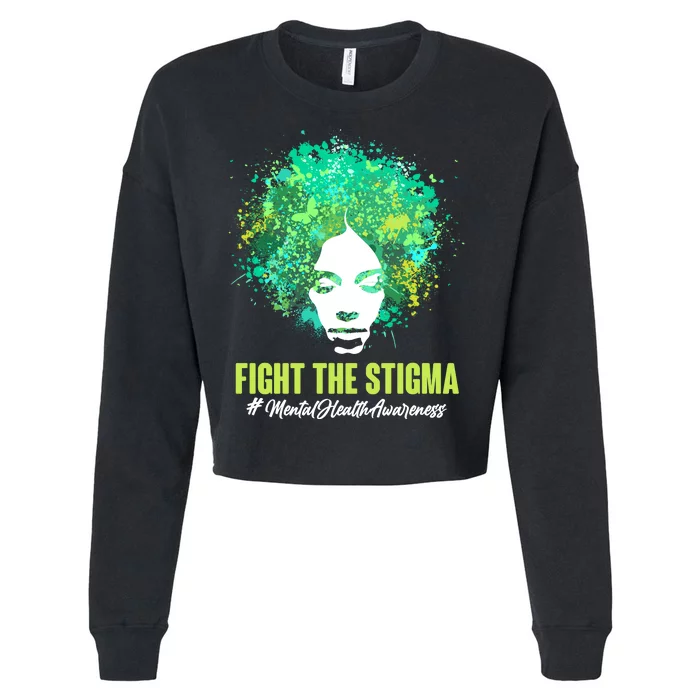 Fight The Stigma Mental Health Awareness Butterflies Cropped Pullover Crew